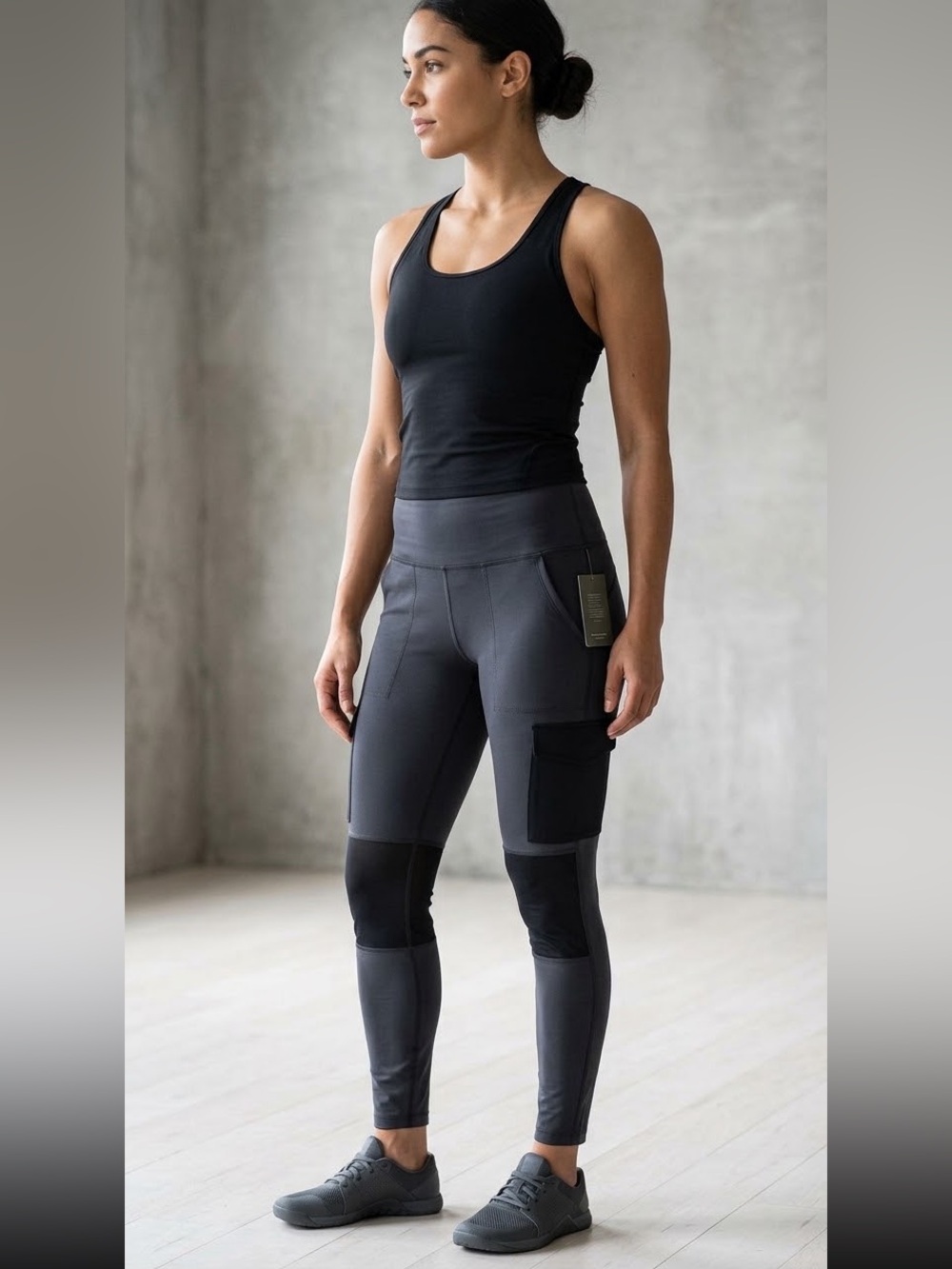 Alpine Design Womens black Selina High Rise Tights Compression fit size M